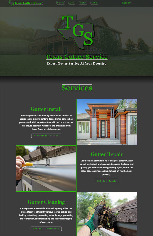 Professional Gutter Service Website