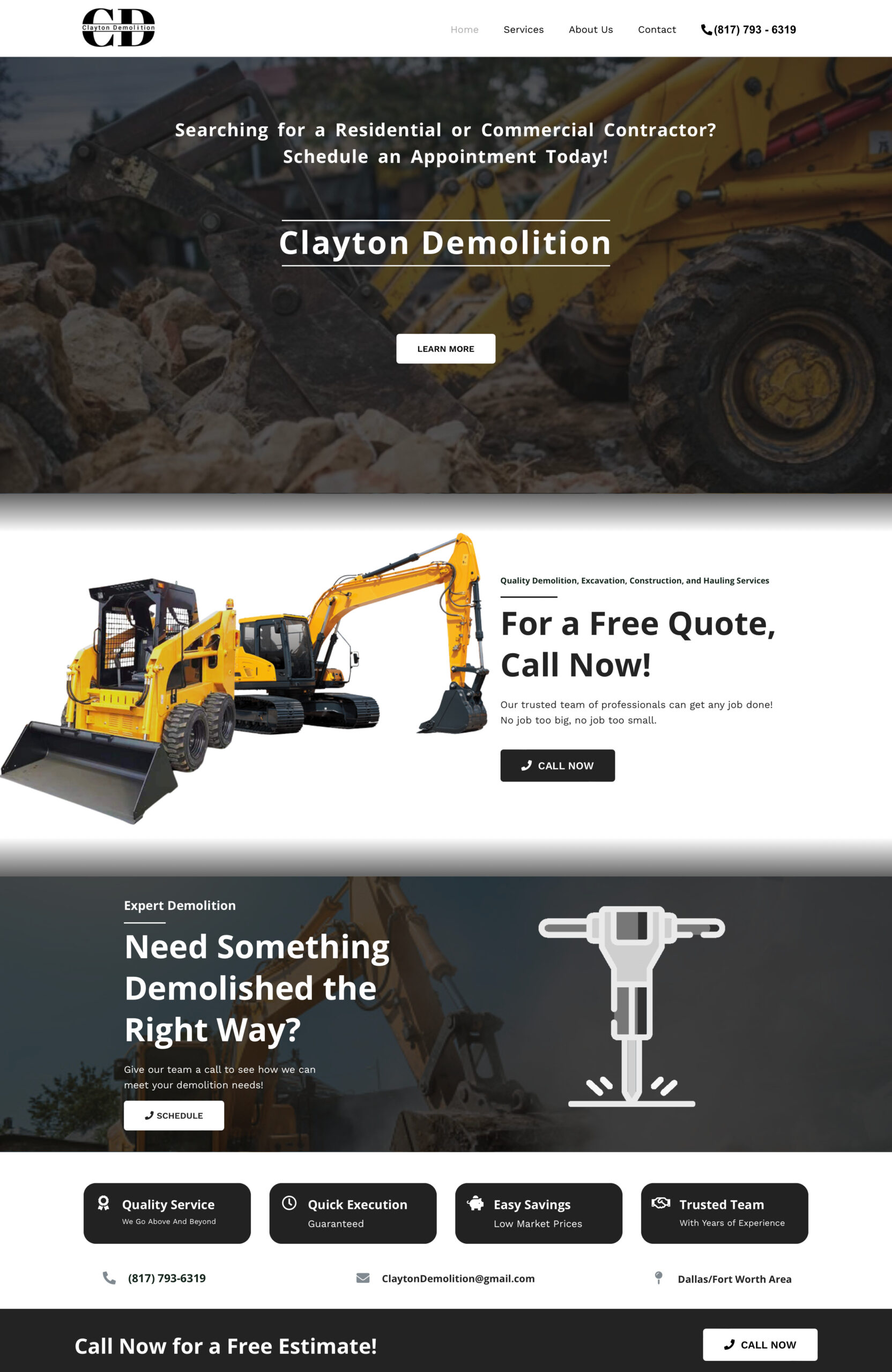 Professional Demolition Website