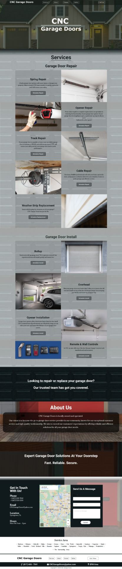 CNC Garage Doors Website